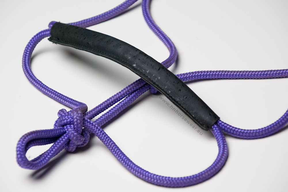 Black Cork Purple Knotless Rope Halter - shet
