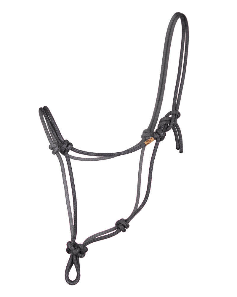 rope halter in the colour charcoal on a white background