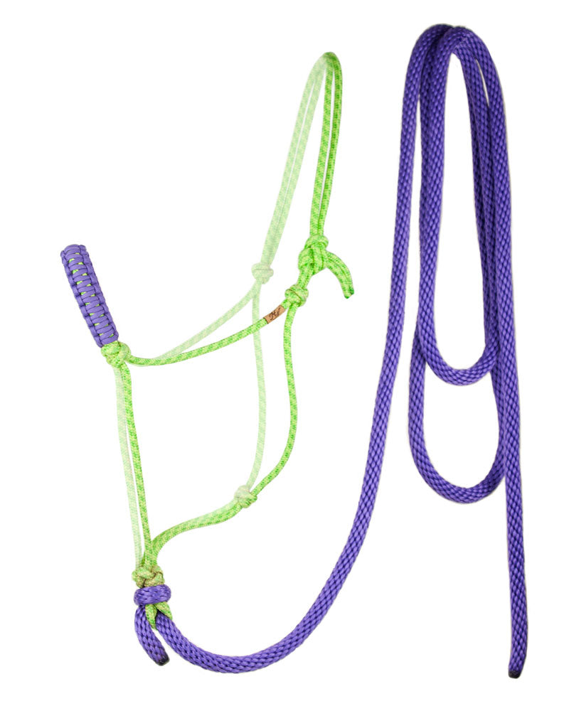 Groen paars Rope Halter Set - Pony