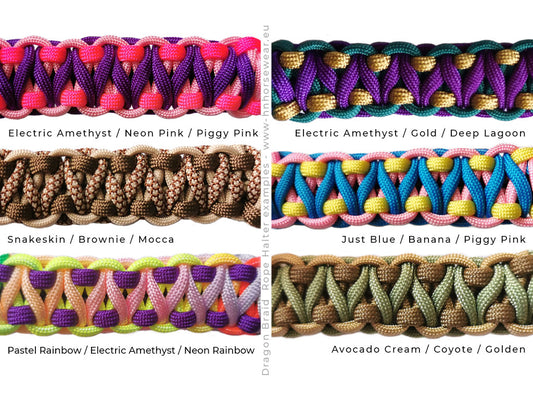 dragon braid noseband colour examples