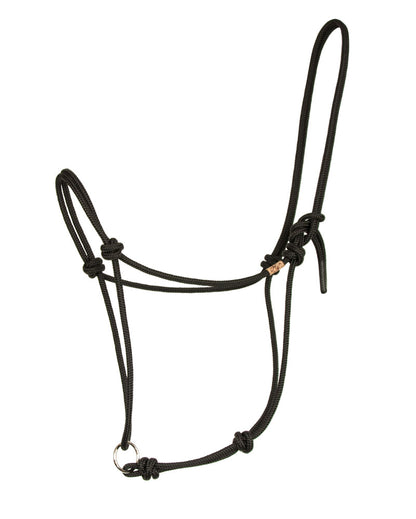 black onyx sliding ring rope halter with nickel ring